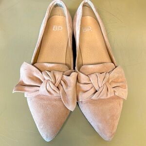 bp by Nordstrom - Blush Suede Bow Flat / Loafer